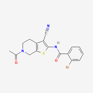 molecular formula C17H14BrN3O2S B2792448 N-(6-acetyl-3-cyano-5,7-dihydro-4H-thieno[2,3-c]pyridin-2-yl)-2-bromobenzamide CAS No. 864858-44-6
