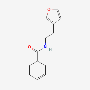 molecular formula C13H17NO2 B2792450 N-(2-(furan-3-yl)ethyl)cyclohex-3-enecarboxamide CAS No. 1428352-24-2