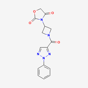 molecular formula C15H13N5O4 B2792457 3-(1-(2-phenyl-2H-1,2,3-triazole-4-carbonyl)azetidin-3-yl)oxazolidine-2,4-dione CAS No. 1903615-07-5