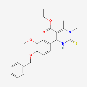 molecular formula C23H26N2O4S B2792462 Ethyl 4-(4-(benzyloxy)-3-methoxyphenyl)-1,6-dimethyl-2-thioxo-1,2,3,4-tetrahydropyrimidine-5-carboxylate CAS No. 367907-62-8