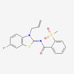 molecular formula C18H15FN2O3S2 B2792467 (Z)-N-(3-allyl-6-fluorobenzo[d]thiazol-2(3H)-ylidene)-2-(methylsulfonyl)benzamide CAS No. 896277-51-3