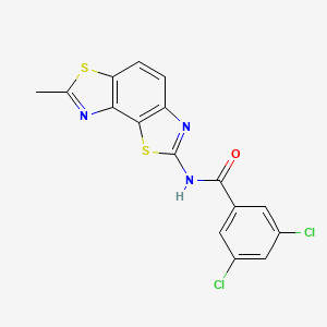 molecular formula C16H9Cl2N3OS2 B2792471 3,5-dichloro-N-(7-methyl-[1,3]thiazolo[5,4-e][1,3]benzothiazol-2-yl)benzamide CAS No. 476642-10-1