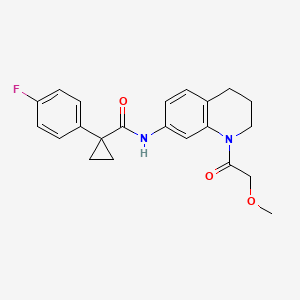 molecular formula C22H23FN2O3 B2792475 1-(4-fluorophenyl)-N-(1-(2-methoxyacetyl)-1,2,3,4-tetrahydroquinolin-7-yl)cyclopropanecarboxamide CAS No. 1251560-18-5