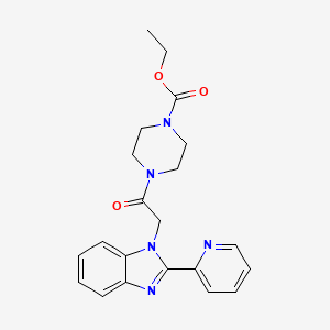 ethyl 4-(2-(2-(pyridin-2-yl)-1H-benzo[d]imidazol-1-yl)acetyl)piperazine-1-carboxylate