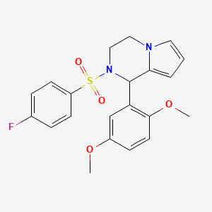 molecular formula C21H21FN2O4S B2792485 1-(2,5-Dimethoxyphenyl)-2-((4-fluorophenyl)sulfonyl)-1,2,3,4-tetrahydropyrrolo[1,2-a]pyrazine CAS No. 899959-36-5