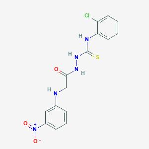 molecular formula C15H14ClN5O3S B2792488 1-(2-Chlorophenyl)-3-[[2-(3-nitroanilino)acetyl]amino]thiourea CAS No. 331461-32-6