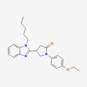 molecular formula C24H29N3O2 B2792494 1-(4-Ethoxyphenyl)-4-(1-pentylbenzimidazol-2-yl)pyrrolidin-2-one CAS No. 874637-30-6