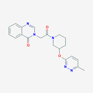 molecular formula C20H21N5O3 B2792498 3-(2-(3-((6-methylpyridazin-3-yl)oxy)piperidin-1-yl)-2-oxoethyl)quinazolin-4(3H)-one CAS No. 2034481-05-3