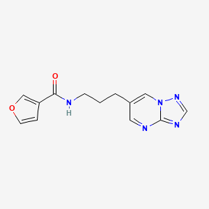 molecular formula C13H13N5O2 B2792502 N-(3-([1,2,4]triazolo[1,5-a]pyrimidin-6-yl)propyl)furan-3-carboxamide CAS No. 1904411-16-0