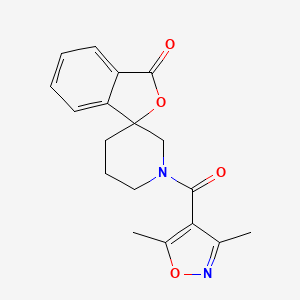 molecular formula C18H18N2O4 B2792519 1'-(3,5-dimethyl-1,2-oxazole-4-carbonyl)-3H-spiro[2-benzofuran-1,3'-piperidine]-3-one CAS No. 1706208-44-7