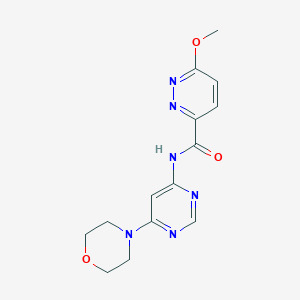 molecular formula C14H16N6O3 B2792520 6-methoxy-N-(6-morpholinopyrimidin-4-yl)pyridazine-3-carboxamide CAS No. 1396849-40-3