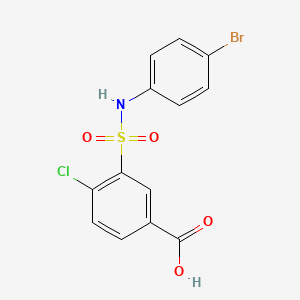 molecular formula C13H9BrClNO4S B2792522 3-[(4-Bromophenyl)sulfamoyl]-4-chlorobenzoic acid CAS No. 380193-41-9