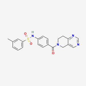 molecular formula C21H20N4O3S B2792523 3-methyl-N-(4-(5,6,7,8-tetrahydropyrido[4,3-d]pyrimidine-6-carbonyl)phenyl)benzenesulfonamide CAS No. 1797869-23-8