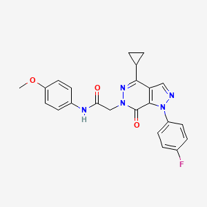 molecular formula C23H20FN5O3 B2792524 2-(4-cyclopropyl-1-(4-fluorophenyl)-7-oxo-1H-pyrazolo[3,4-d]pyridazin-6(7H)-yl)-N-(4-methoxyphenyl)acetamide CAS No. 1105201-19-1