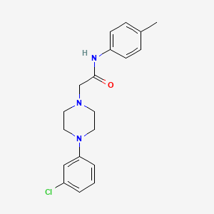 molecular formula C19H22ClN3O B2792526 2-[4-(3-chlorophenyl)piperazin-1-yl]-N-(4-methylphenyl)acetamide CAS No. 301194-40-1