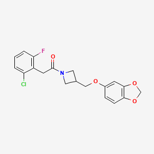 molecular formula C19H17ClFNO4 B2792533 1-(3-((Benzo[d][1,3]dioxol-5-yloxy)methyl)azetidin-1-yl)-2-(2-chloro-6-fluorophenyl)ethanone CAS No. 2034570-34-6
