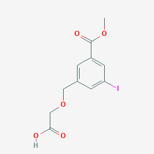 molecular formula C11H11IO5 B2792534 2-[(3-Iodo-5-methoxycarbonylphenyl)methoxy]acetic acid CAS No. 2377031-42-8