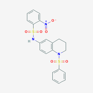 B2792537 2-nitro-N-(1-(phenylsulfonyl)-1,2,3,4-tetrahydroquinolin-6-yl)benzenesulfonamide CAS No. 941986-61-4