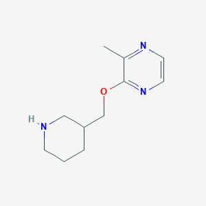 molecular formula C11H17N3O B2792549 2-Methyl-3-[(piperidin-3-yl)methoxy]pyrazine CAS No. 1420941-98-5