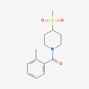 molecular formula C14H19NO3S B2792551 (4-(Methylsulfonyl)piperidin-1-yl)(o-tolyl)methanone CAS No. 1448037-71-5