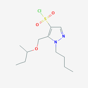molecular formula C12H21ClN2O3S B2792553 5-(sec-butoxymethyl)-1-butyl-1H-pyrazole-4-sulfonyl chloride CAS No. 1856018-58-0