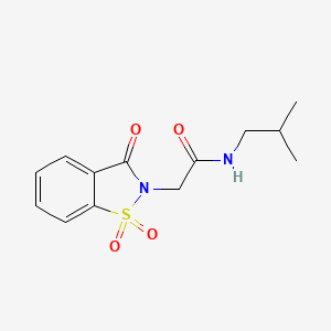 molecular formula C13H16N2O4S B2792554 2-(1,1-dioxido-3-oxobenzo[d]isothiazol-2(3H)-yl)-N-isobutylacetamide CAS No. 571926-51-7