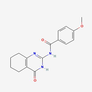 molecular formula C16H17N3O3 B2792555 4-methoxy-N-(4-oxo-3,4,5,6,7,8-hexahydro-2-quinazolinyl)benzenecarboxamide CAS No. 338416-06-1