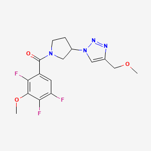 molecular formula C16H17F3N4O3 B2792556 4-(methoxymethyl)-1-[1-(2,4,5-trifluoro-3-methoxybenzoyl)pyrrolidin-3-yl]-1H-1,2,3-triazole CAS No. 2097927-09-6