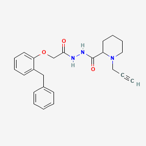 molecular formula C24H27N3O3 B2792559 N'-[2-(2-benzylphenoxy)acetyl]-1-(prop-2-yn-1-yl)piperidine-2-carbohydrazide CAS No. 1315850-78-2