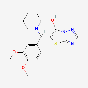 molecular formula C18H22N4O3S B2792560 5-((3,4-Dimethoxyphenyl)(piperidin-1-yl)methyl)thiazolo[3,2-b][1,2,4]triazol-6-ol CAS No. 868219-56-1