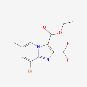 molecular formula C12H11BrF2N2O2 B2792571 Ethyl 8-bromo-2-(difluoromethyl)-6-methylimidazo[1,2-a]pyridine-3-carboxylate CAS No. 2451256-44-1