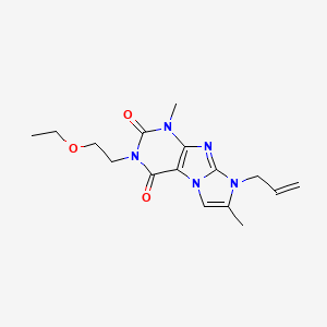 molecular formula C16H21N5O3 B2792574 8-allyl-3-(2-ethoxyethyl)-1,7-dimethyl-1H-imidazo[2,1-f]purine-2,4(3H,8H)-dione CAS No. 887464-72-4