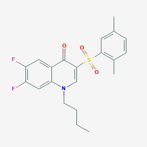 molecular formula C21H21F2NO3S B2792575 1-butyl-3-[(2,5-dimethylphenyl)sulfonyl]-6,7-difluoroquinolin-4(1H)-one CAS No. 902618-60-4