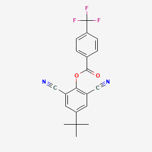 molecular formula C20H15F3N2O2 B2792583 4-(Tert-butyl)-2,6-dicyanophenyl 4-(trifluoromethyl)benzenecarboxylate CAS No. 320424-46-2