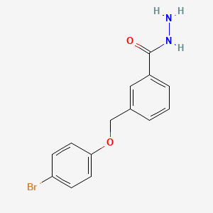 molecular formula C14H13BrN2O2 B2792586 3-[(4-Bromophenoxy)methyl]benzohydrazide CAS No. 406470-89-1