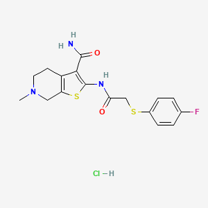 2-(2-((4-Fluorophenyl)thio)acetamido)-6-methyl-4,5,6,7-tetrahydrothieno[2,3-c]pyridine-3-carboxamide hydrochloride