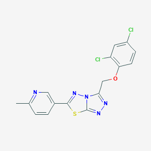 molecular formula C16H11Cl2N5OS B279259 3-[(2,4-Dichlorophenoxy)methyl]-6-(6-methylpyridin-3-yl)[1,2,4]triazolo[3,4-b][1,3,4]thiadiazole 