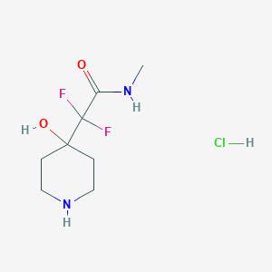 molecular formula C8H15ClF2N2O2 B2792591 2,2-Difluoro-2-(4-hydroxypiperidin-4-yl)-N-methylacetamide hydrochloride CAS No. 2230798-21-5
