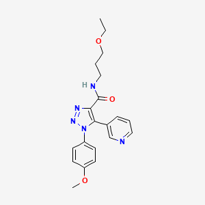 molecular formula C20H23N5O3 B2792594 N-(3-ethoxypropyl)-1-(4-methoxyphenyl)-5-(pyridin-3-yl)-1H-1,2,3-triazole-4-carboxamide CAS No. 1207017-68-2