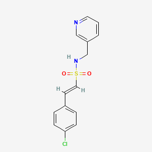 molecular formula C14H13ClN2O2S B2792602 (E)-2-(4-chlorophenyl)-N-(pyridin-3-ylmethyl)ethenesulfonamide CAS No. 1331530-55-2