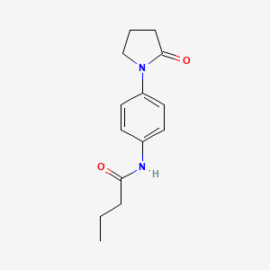 molecular formula C14H18N2O2 B2792603 N-[4-(2-oxopyrrolidin-1-yl)phenyl]butanamide CAS No. 922885-18-5