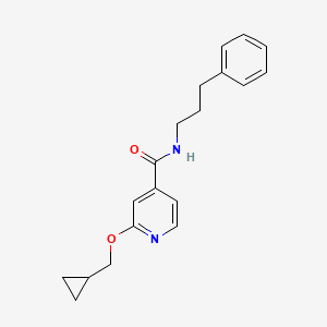 molecular formula C19H22N2O2 B2792605 2-(cyclopropylmethoxy)-N-(3-phenylpropyl)isonicotinamide CAS No. 2034272-67-6