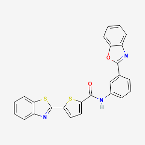 molecular formula C25H15N3O2S2 B2792612 5-(1,3-benzothiazol-2-yl)-N-[3-(1,3-benzoxazol-2-yl)phenyl]thiophene-2-carboxamide CAS No. 888411-07-2