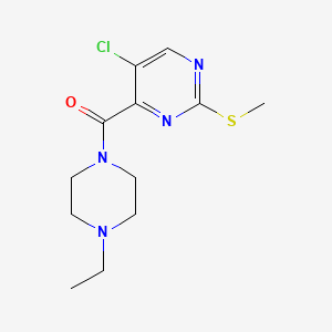 molecular formula C12H17ClN4OS B2792613 (5-Chloro-2-(methylthio)pyrimidin-4-yl)(4-ethylpiperazin-1-yl)methanone CAS No. 898648-46-9