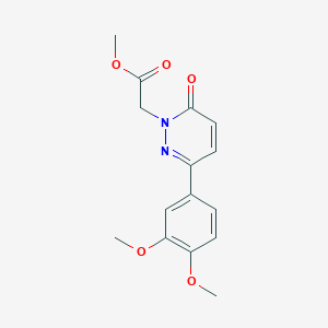 molecular formula C15H16N2O5 B2792615 Methyl 2-[3-(3,4-dimethoxyphenyl)-6-oxopyridazin-1-yl]acetate CAS No. 923101-87-5