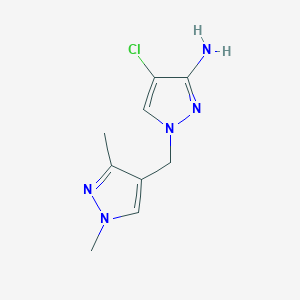 molecular formula C9H12ClN5 B2792618 4-chloro-1-[(1,3-dimethyl-1H-pyrazol-4-yl)methyl]-1H-pyrazol-3-amine CAS No. 1006343-94-7