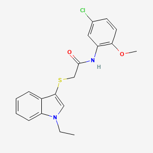 molecular formula C19H19ClN2O2S B2792621 N-(5-chloro-2-methoxyphenyl)-2-((1-ethyl-1H-indol-3-yl)thio)acetamide CAS No. 851411-97-7