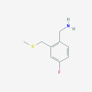 molecular formula C9H12FNS B2792625 {4-Fluoro-2-[(methylsulfanyl)methyl]phenyl}methanamine CAS No. 1343961-09-0