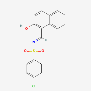 molecular formula C17H12ClNO3S B2792626 (E)-4-chloro-N-((2-hydroxynaphthalen-1-yl)methylene)benzenesulfonamide CAS No. 325699-39-6