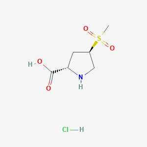 molecular formula C6H12ClNO4S B2792627 (2S,4R)-4-Methylsulfonylpyrrolidine-2-carboxylic acid;hydrochloride CAS No. 2377004-58-3